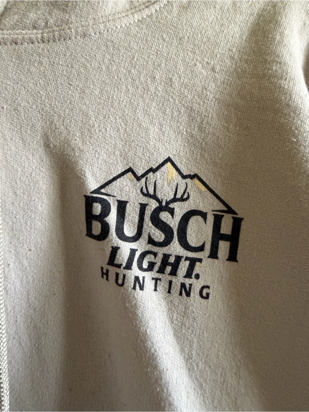 Men's Cream Graphic Hoodie - Busch light hunting XL - Picture 7 of 7